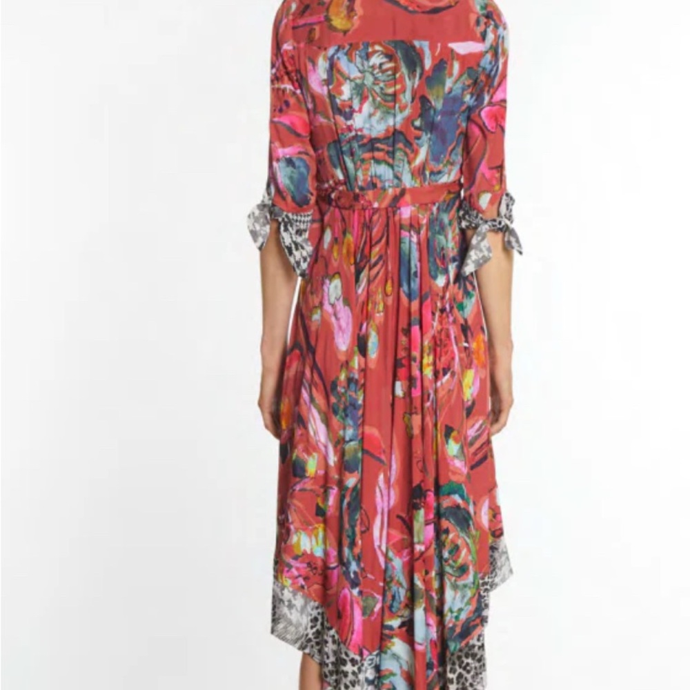 John Mark Vibrant Floral Asymmetrical Dress Sz L - Picture 2 of 13